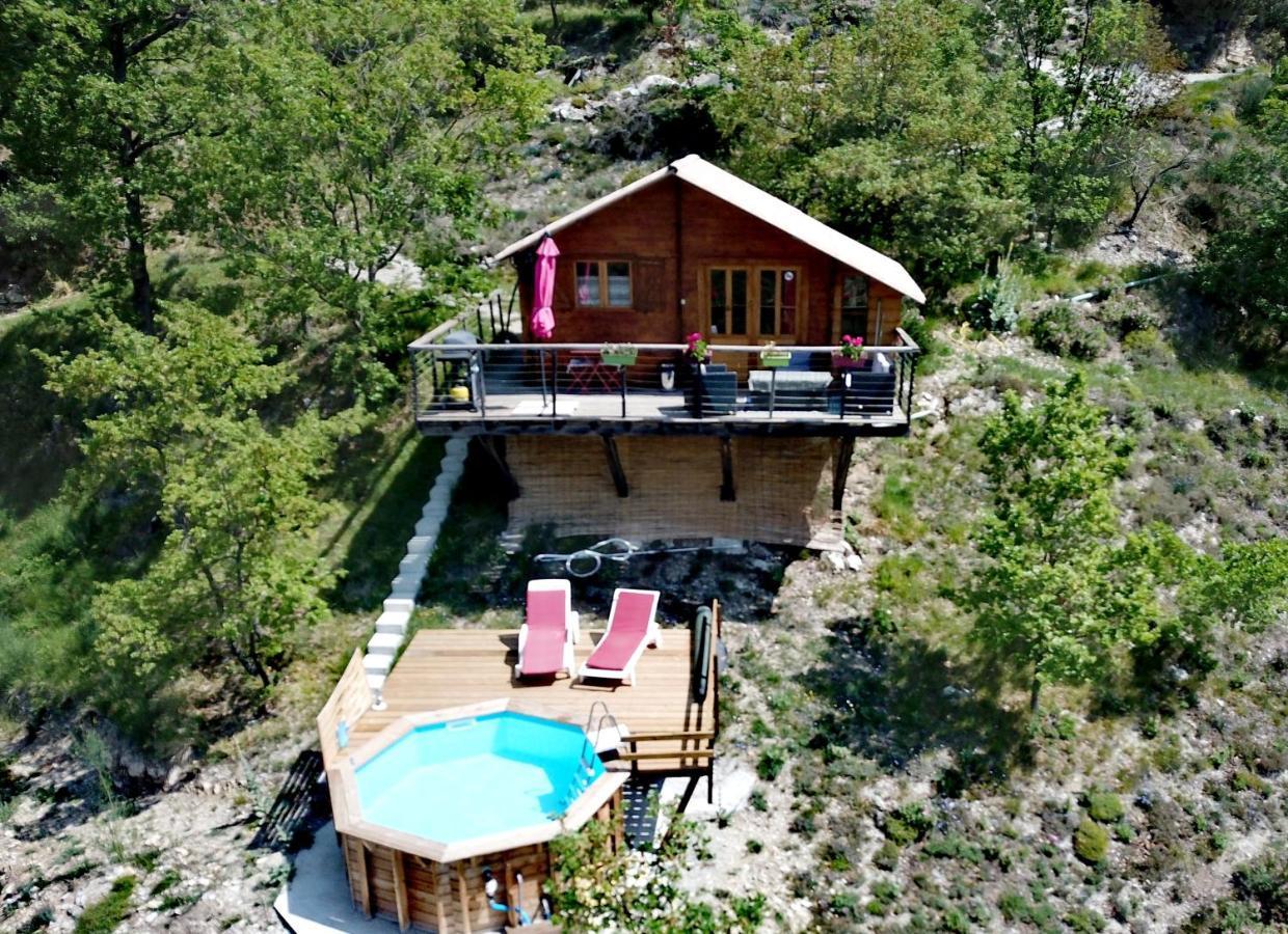 Chalet Sur Pilotis Avec Piscine Privee Lucéram Kültér fotó